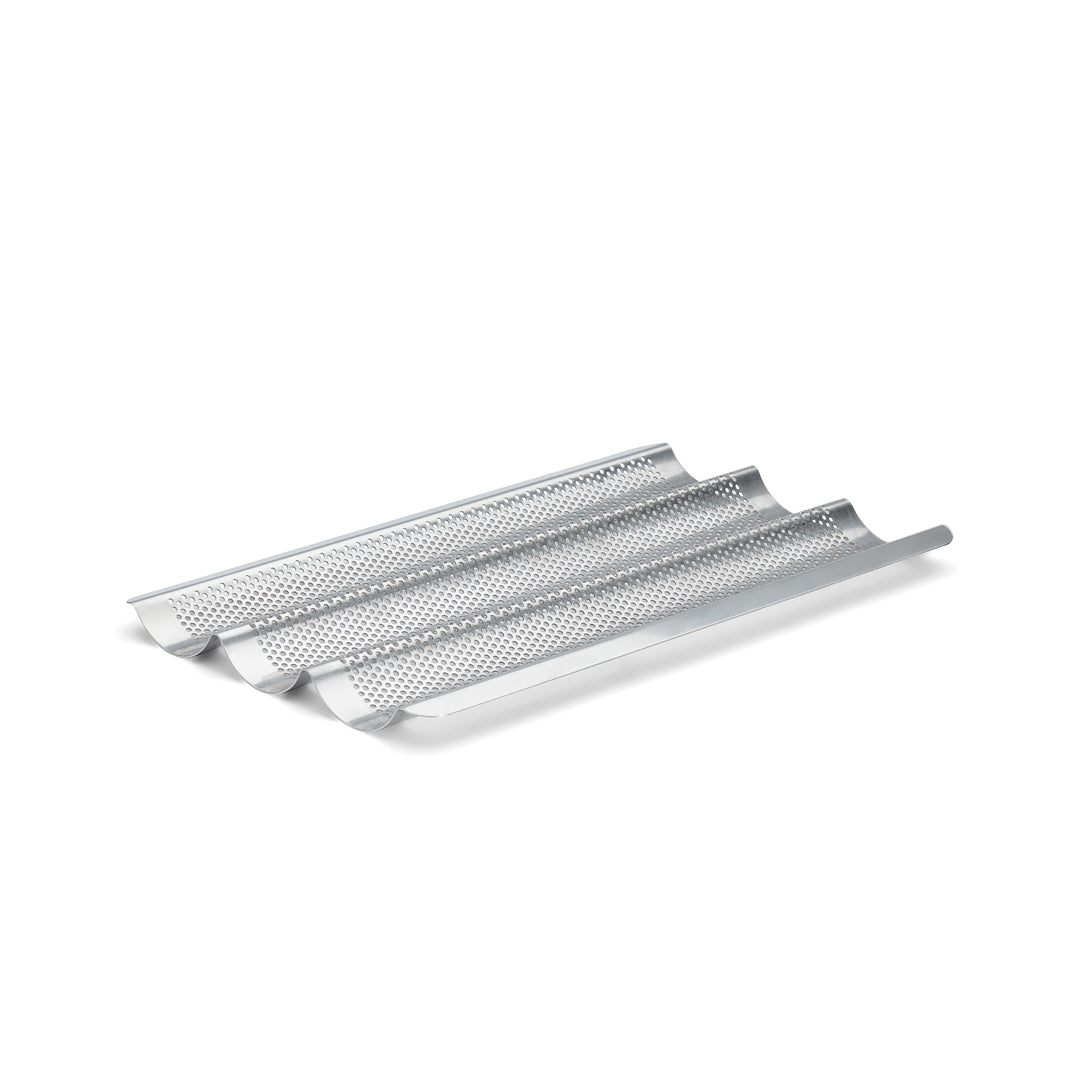 De Buyer Air System Perforated Stainless Steel Baguette Tray