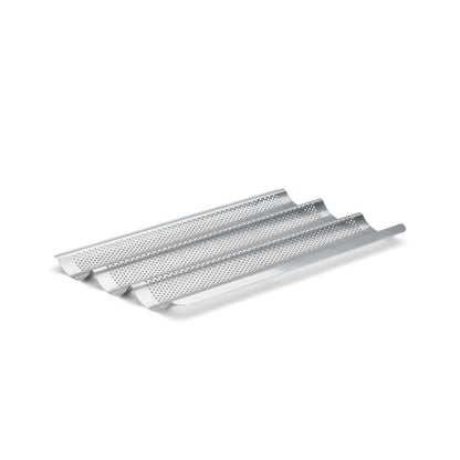 De Buyer Air System Perforated Stainless Steel Baguette Tray