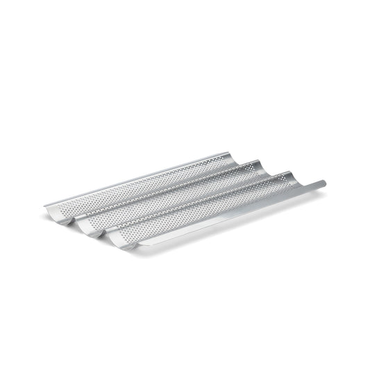 De Buyer Air System Perforated Stainless Steel Baguette Tray