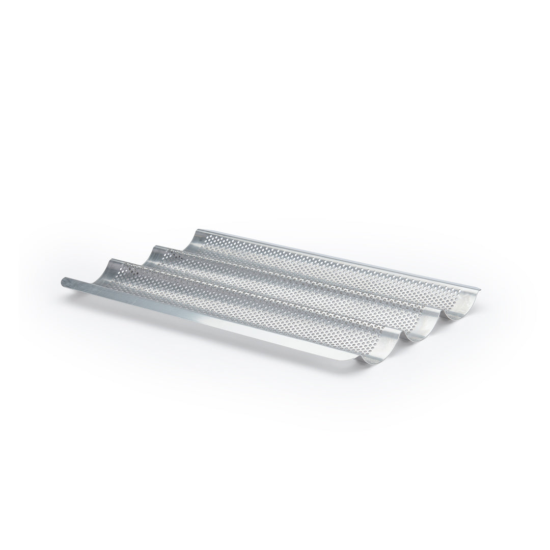 De Buyer Air System Perforated Stainless Steel Baguette Tray