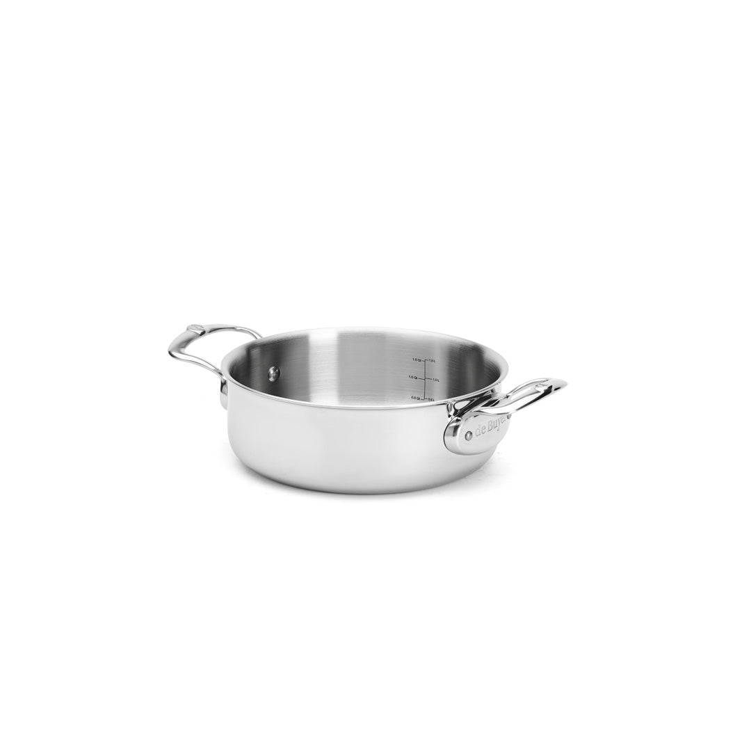 De Buyer Affinity 5-Ply S/S Double Handle Straight Side Saute Pan With Lid