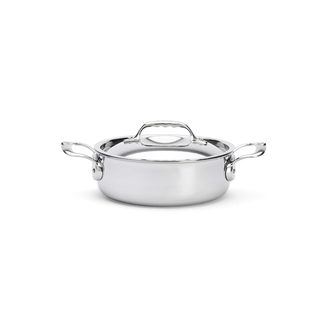 De Buyer Affinity 5-Ply S/S Double Handle Straight Side Saute Pan With Lid