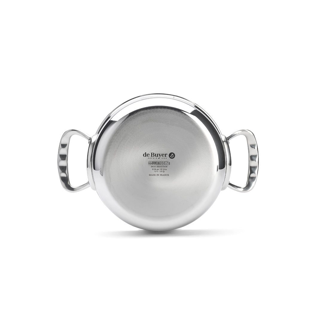 De Buyer Affinity 5-Ply S/S Double Handle Straight Side Saute Pan With Lid