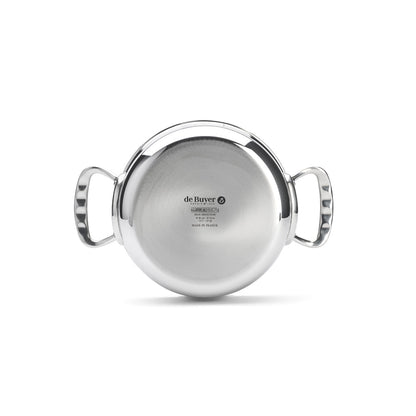 De Buyer Affinity 5-Ply S/S Double Handle Straight Side Saute Pan With Lid