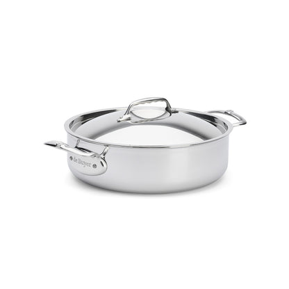 De Buyer Affinity 5-Ply S/S Double Handle Straight Side Saute Pan With Lid