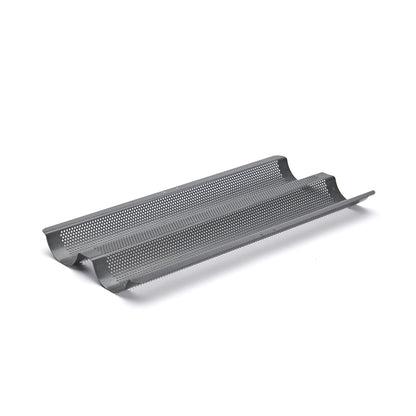 De Buyer Perforated Steel Non-Stick Baguette Tray