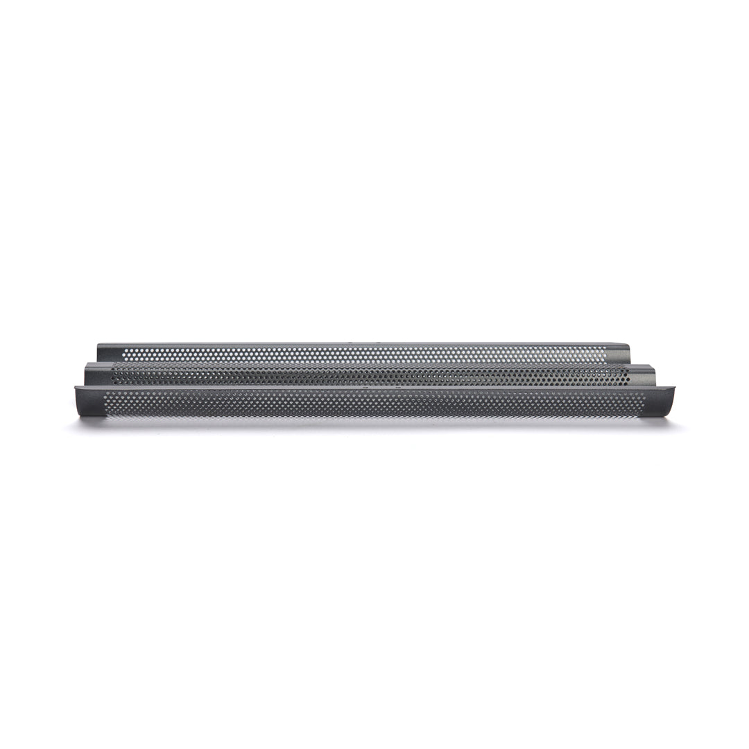 De Buyer Perforated Steel Non-Stick Baguette Tray