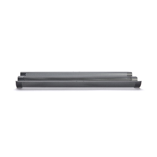De Buyer Perforated Steel Non-Stick Baguette Tray
