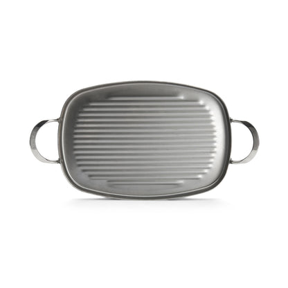 De Buyer Steel Rectangular Grill Pan With 2 S/S Handles 38 x 36 x 2.5cm