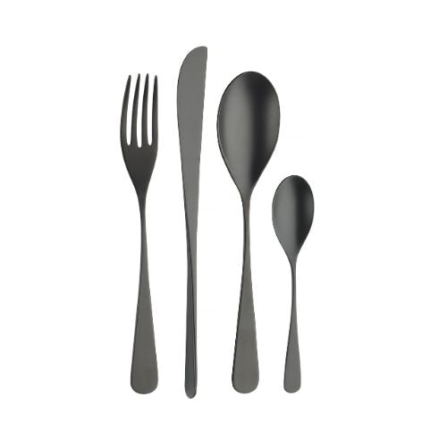 Pintinox Audrey 18/10 Total Velvet Black Finish Cutlery (Pack of 12)
