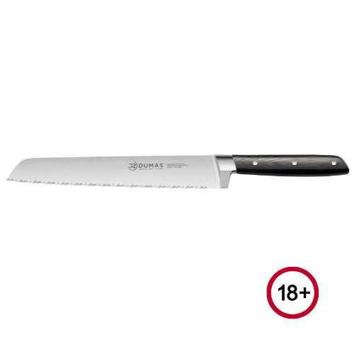 32 Dumas Signature 20cm / 8" Serrated Bread Knife Black Micarta