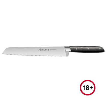 32 Dumas Signature 20cm / 8" Serrated Bread Knife Black Micarta