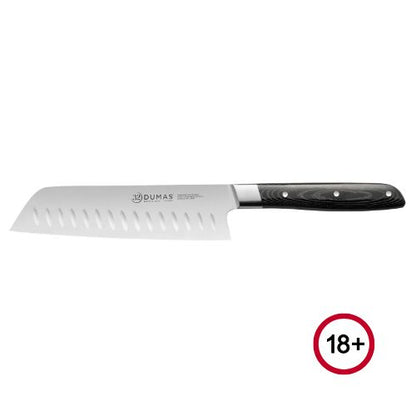 32 Dumas Signature 18cm / 7" Santoku Knife Black Micarta